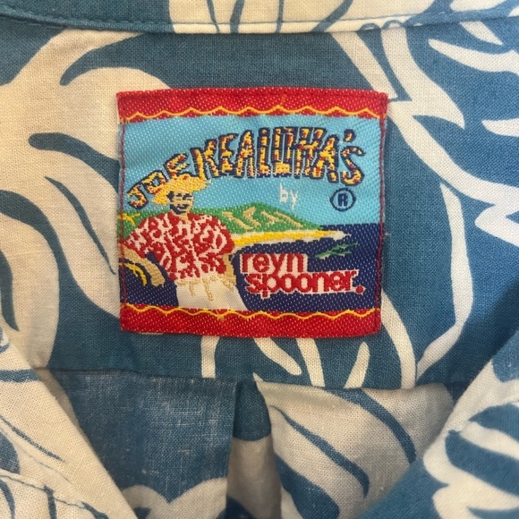 REYN SPOONER JOE KEALOHA Blue‎ and White Floral Popover Shirt - Picture 4 of 7